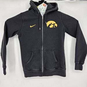 Iowa Hawkeyes Hoodie Womens Large Pullover Black Full Zip Nike Fleece Sweatshirt